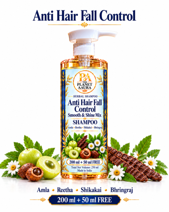 Anti Hair Fall Smooth & Shine Mix Herbal Shampoo for Scalp Cleansing & Manageability | 200 ML + 50 ML Free