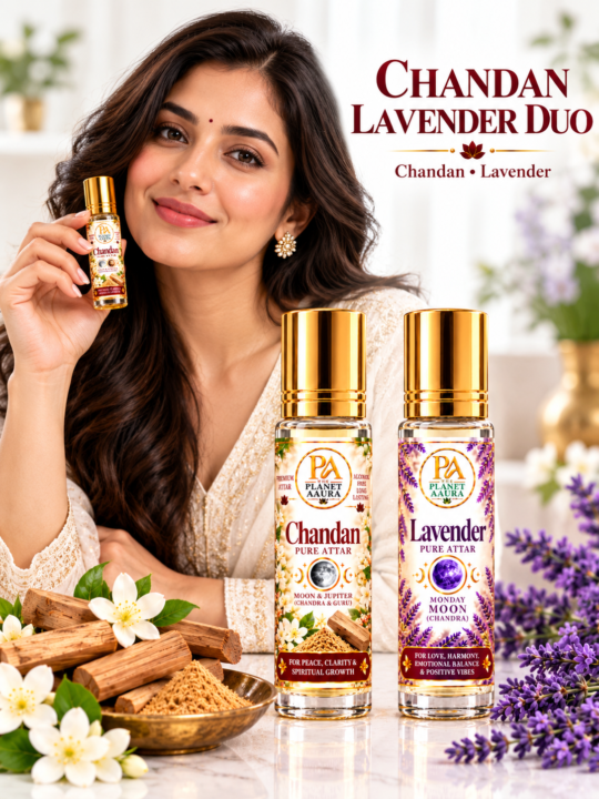 Chandan Lavender Duo for Chandan & Lavender Pure Attar | Mental Peace, Emotional Balance, Wisdom, Prosperity & Spiritual Growth