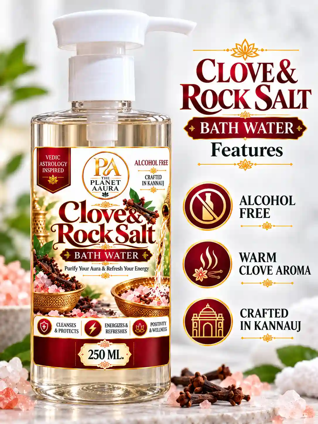 Clove & Rock Salt Bath Water- 250 ML - Image 4