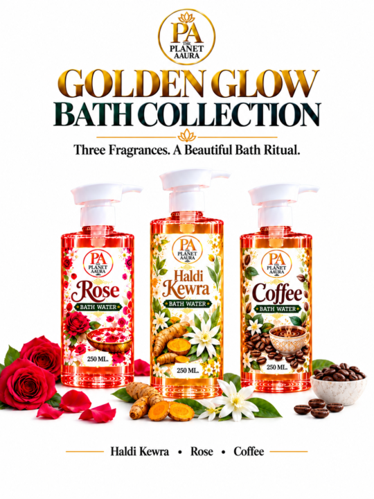 Golden Growth & Success Kit for Money, Career & Business Aspirations | 3 Attars × 6 ML + 3 Bath Waters × 250 ML