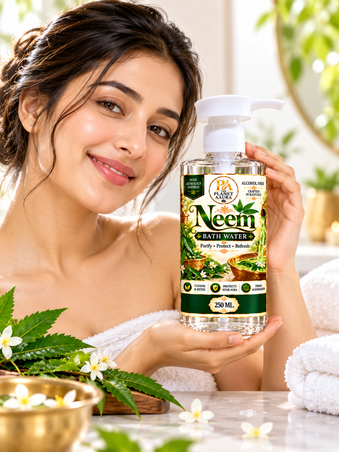 Neem Bath Water for Positivity, Fresh Starts & Protection Symbolism | 250 ML - Image 2