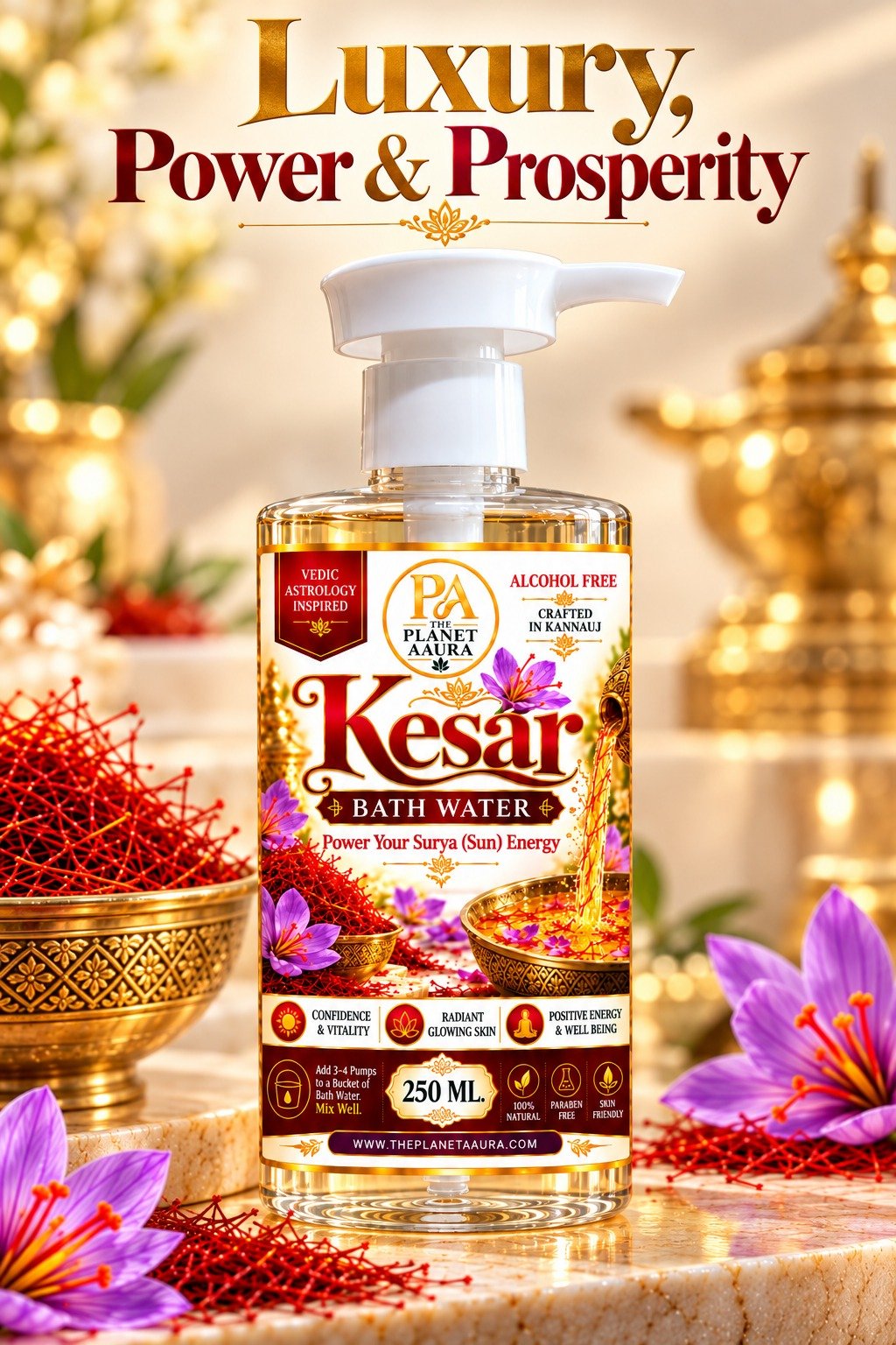Kesar Bath Water for Luck, Prosperity & Career Success | 250 ML - Image 2