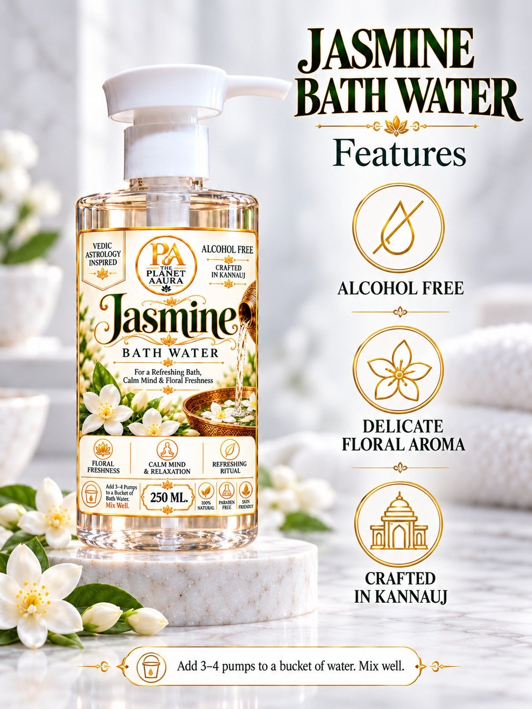 Jasmine Bath Water for Love, Marriage Harmony & Positivity | 250 ML - Image 3