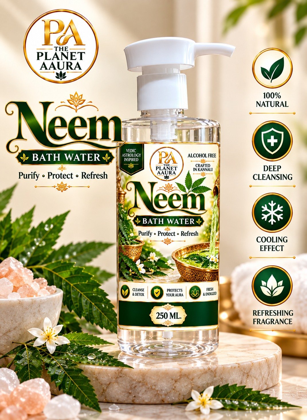 Neem Bath Water for Positivity, Fresh Starts & Protection Symbolism | 250 ML - Image 4