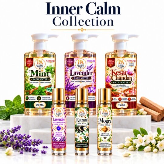 Inner Calm Collection for Relaxation, Peaceful Evenings & Family Harmony | 3 Attars × 6 ML + 3 Bath Waters × 250 ML