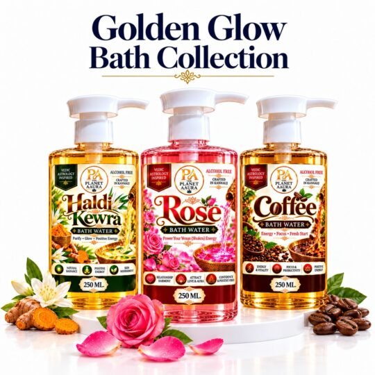 Golden Growth & Success Kit for Money, Career & Business Aspirations | 3 Attars × 6 ML + 3 Bath Waters × 250 ML