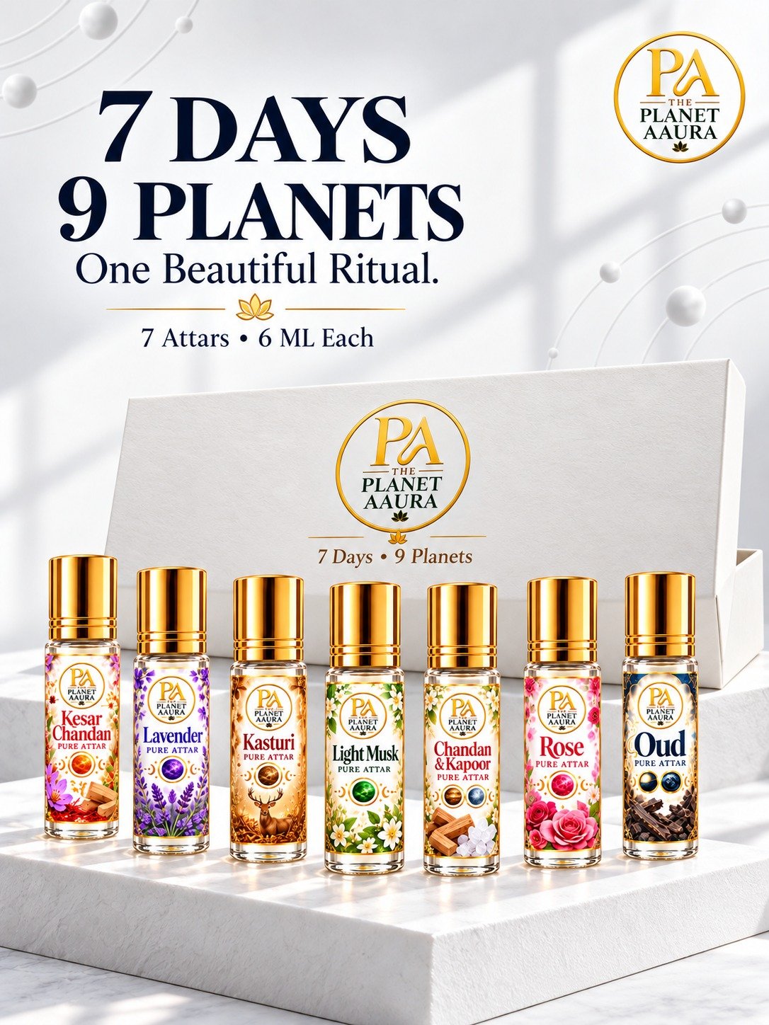7 Days 9 Planets Attar Set for Positivity, Prosperity & Life Harmony | 7 Attars - Image 5