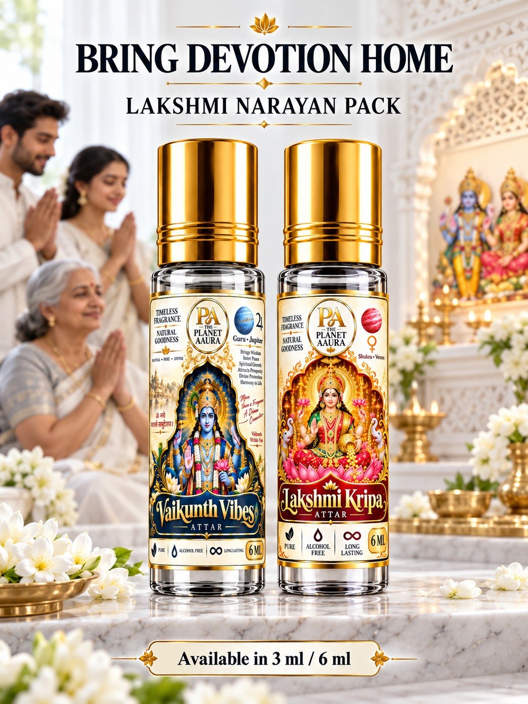 Lakshmi Narayan Pack for Pure Spiritual Attar Duo | Vaikunth Dhaam & Laxmi Kripa - Image 2