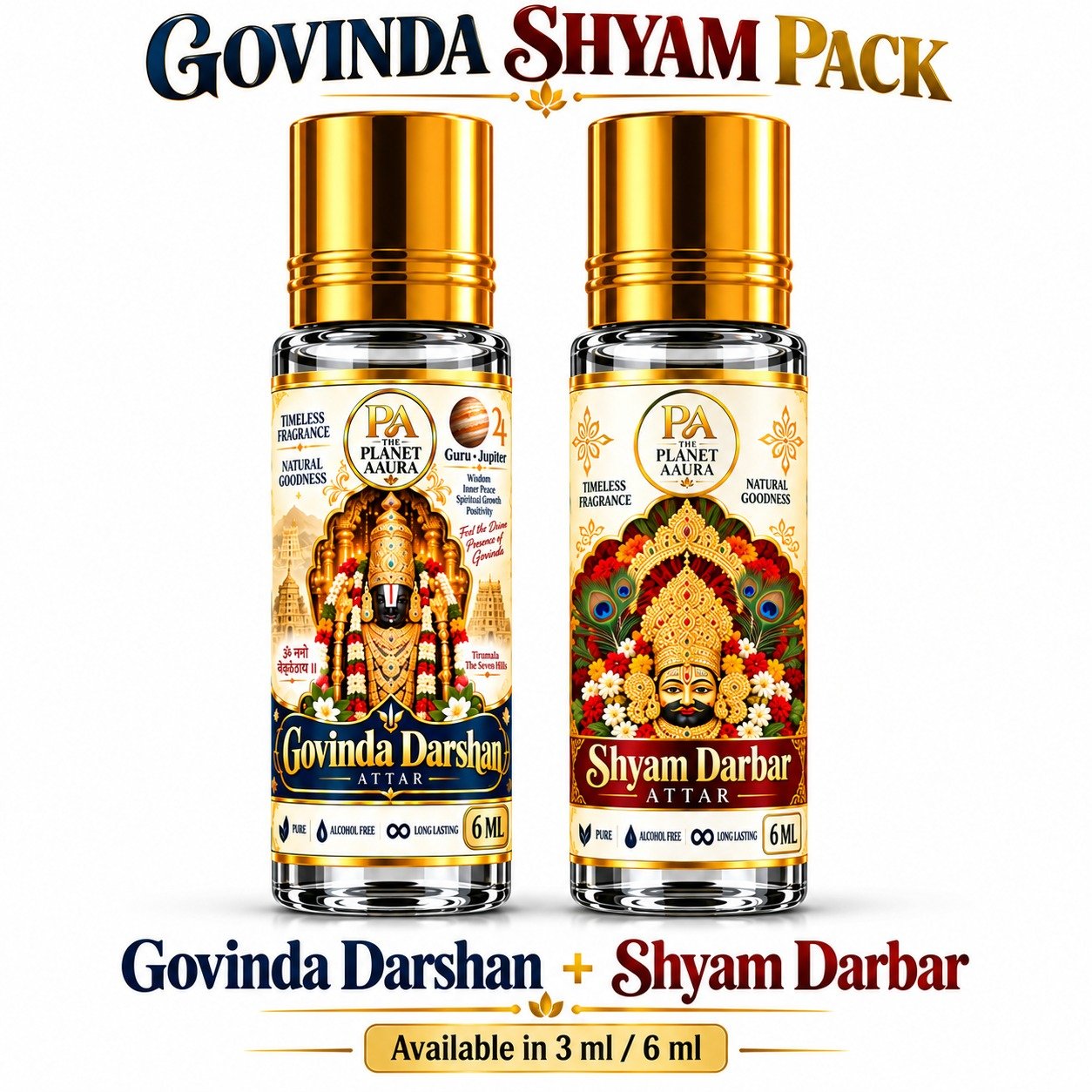 Govinda Shyam Pack for Pure Spiritual Attar Duo | Govinda Darshan & Shyam Darbar