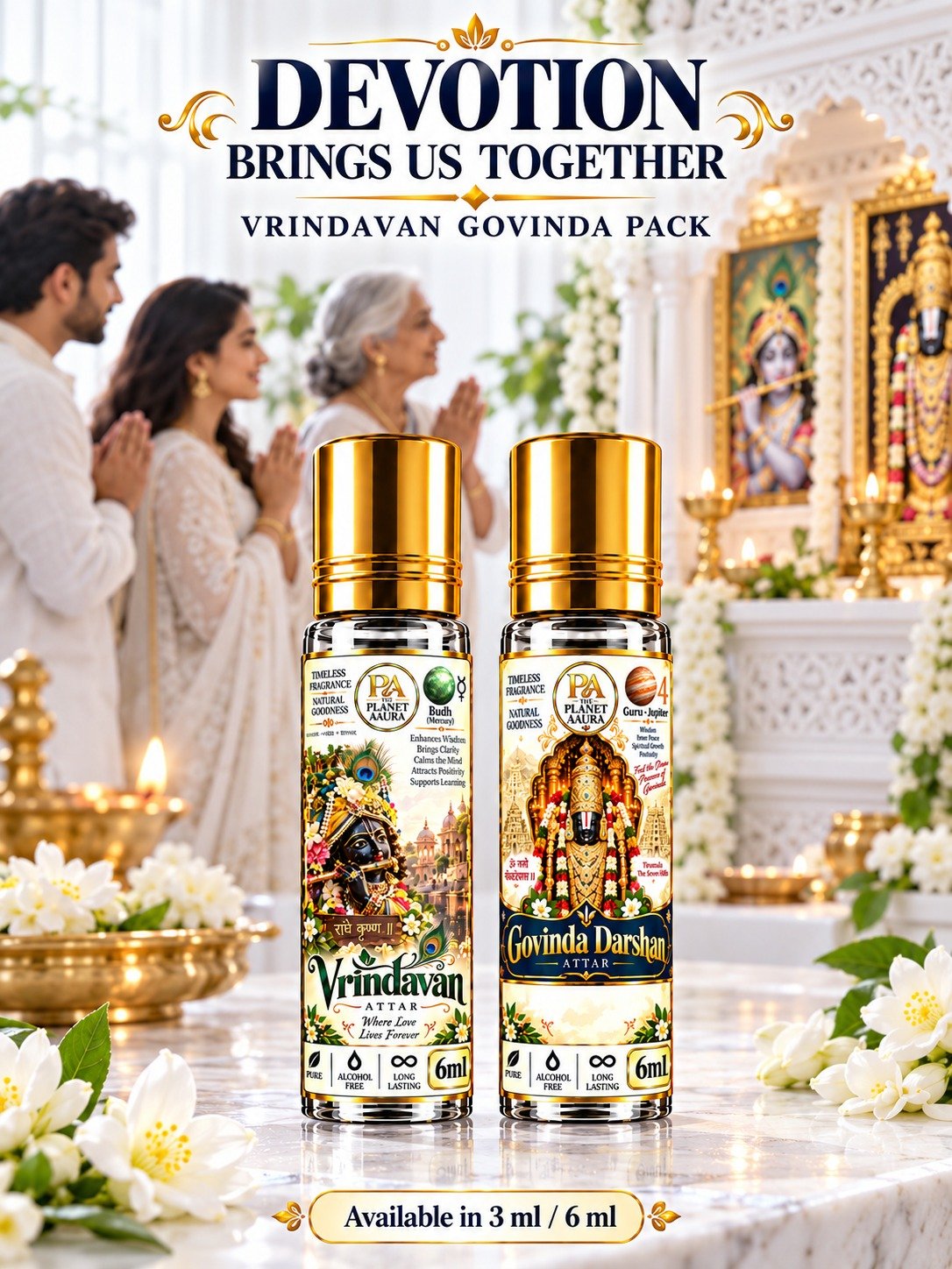 Vrindavan Govinda Pack for Pure Spiritual Attar Duo | Vrindavan & Govinda Darshan - Image 2