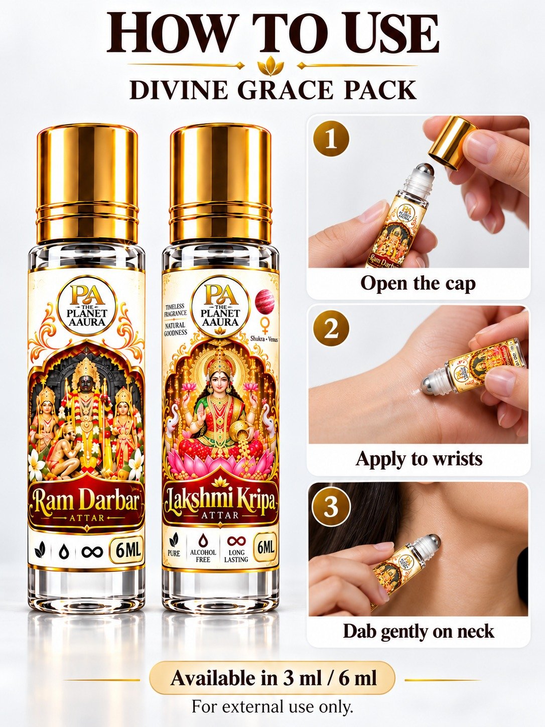 Divine Grace Pack for Pure Spiritual Attar Duo | Ram Darbar & Laxmi Kripa - Image 4