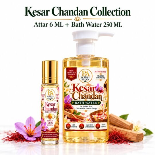 Kesar Chandan Attar & Bath Water Combo for Saffron & Sandalwood Fragrance | 6 ML + 250 ML