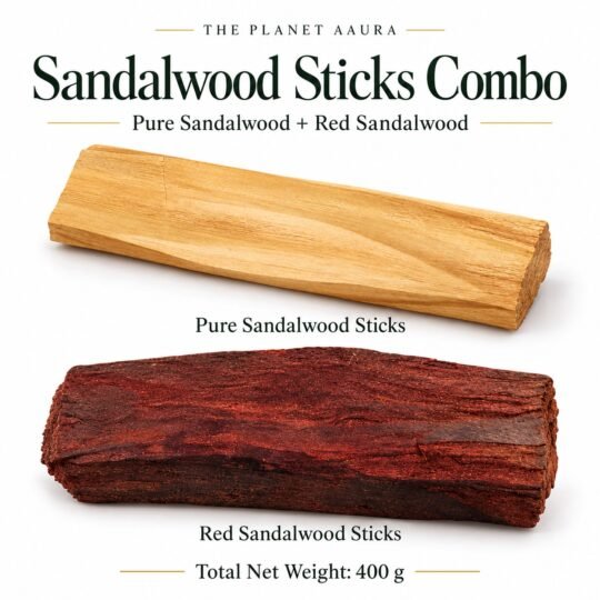 Pure Sandalwood & Red Sandalwood Sticks Combo for Chandan & Lal Chandan for Puja | Total 400 GM