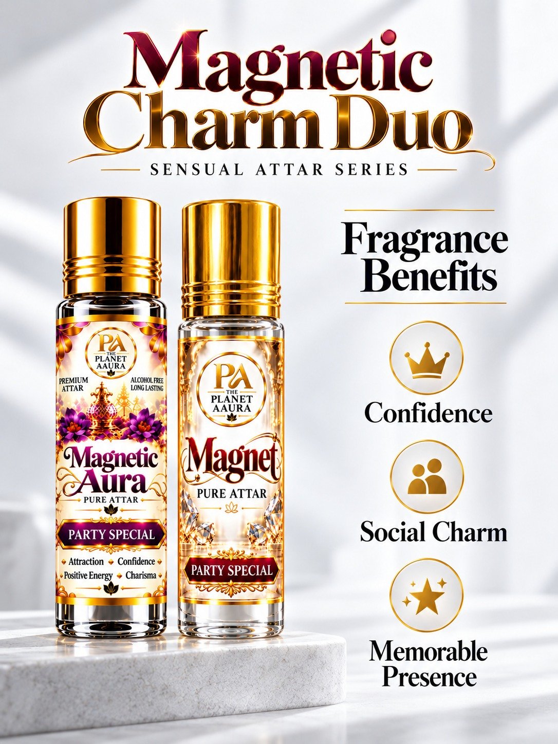 Magnetic Charm Duo for Magnetic Aura & Magnet Pure Attar | Attraction, Confidence, Charisma & Party Special Fragrance - Image 4
