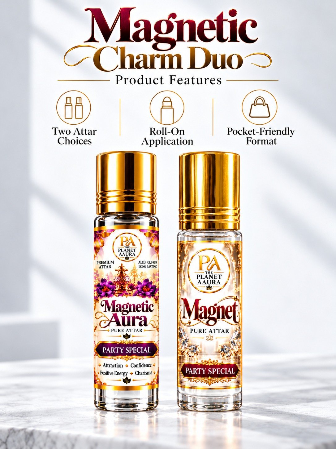 Magnetic Charm Duo for Magnetic Aura & Magnet Pure Attar | Attraction, Confidence, Charisma & Party Special Fragrance - Image 3