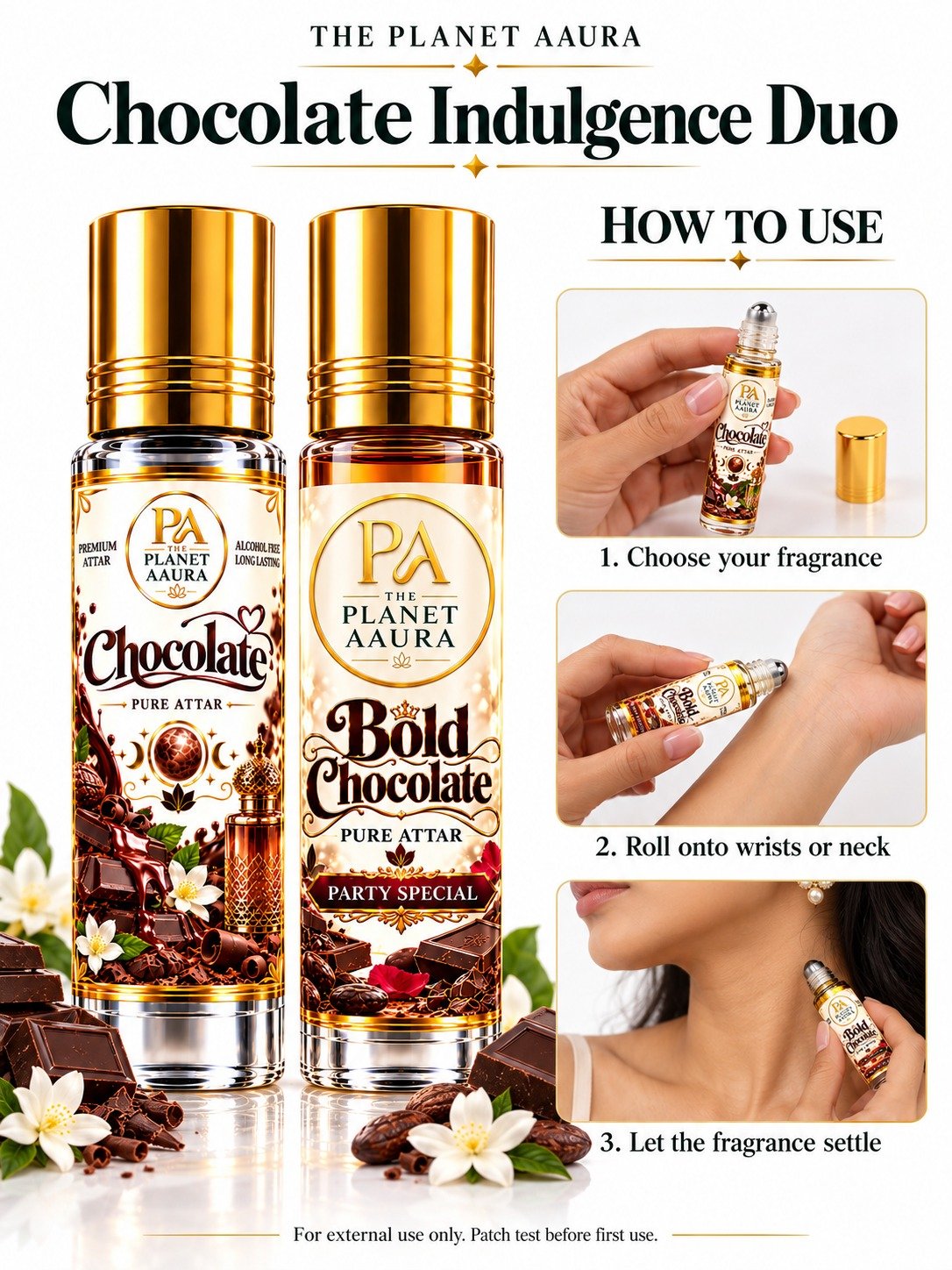 Chocolate Indulgence Duo for Chocolate & Bold Chocolate Pure Attar | Sweet Romance, Attraction, Confidence & Luxury Chocolate Fragrance - Image 5
