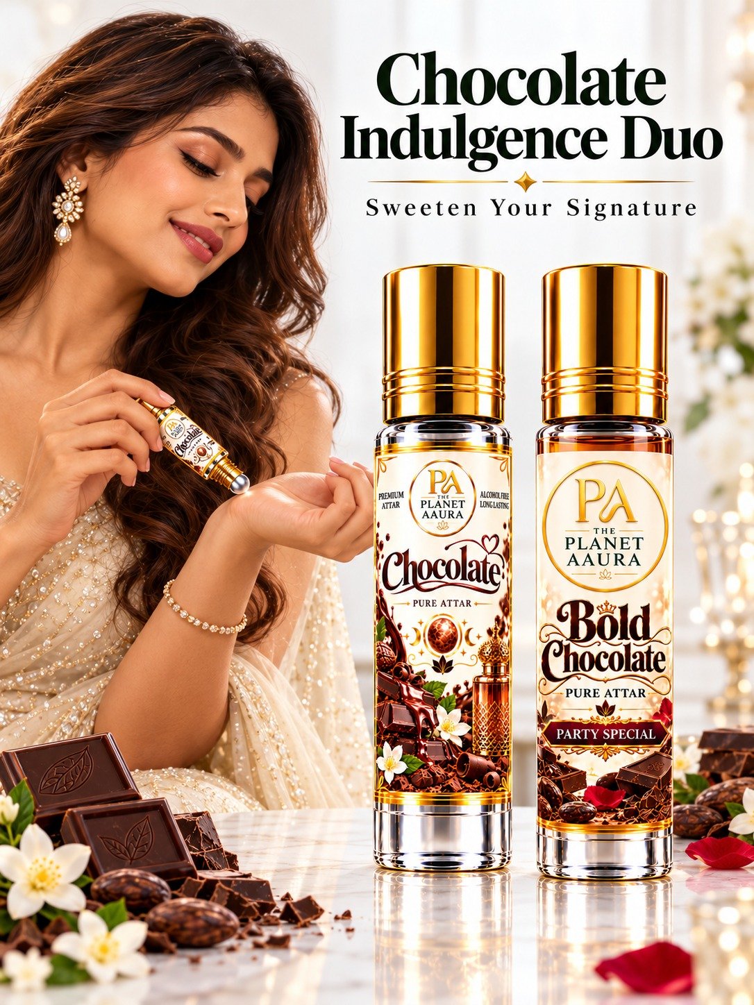 Chocolate Indulgence Duo for Chocolate & Bold Chocolate Pure Attar | Sweet Romance, Attraction, Confidence & Luxury Chocolate Fragrance - Image 2
