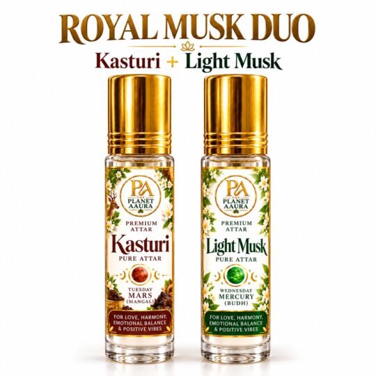 Royal Musk Duo for Kasturi & Light Musk Pure Attar | Confidence, Energy, Success, Communication & Personal Charm
