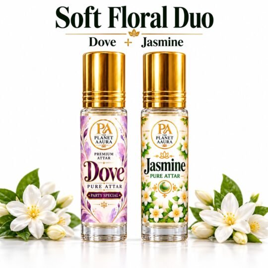 Soft Floral Duo for Dove & Jasmine Pure Attar | Freshness, Love, Harmony, Confidence & Elegant Floral Fragrance