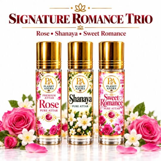 Signature Romance Trio for Rose, Shanaya & Sweet Romance Pure Attar | Love, Attraction, Romantic Elegance & Personal Charm