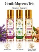 Gentle Moments Trio for Lavender, Light Musk & Chandan Pure Attar | Mental Peace, Emotional Balance, Clarity, Confidence & Prosperity