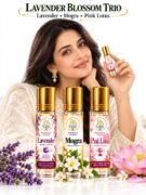 Lavender Blossom Trio for Lavender, Mogra & Pink Lotus Pure Attar | Mental Peace, Love, Attraction, Beauty & Harmony