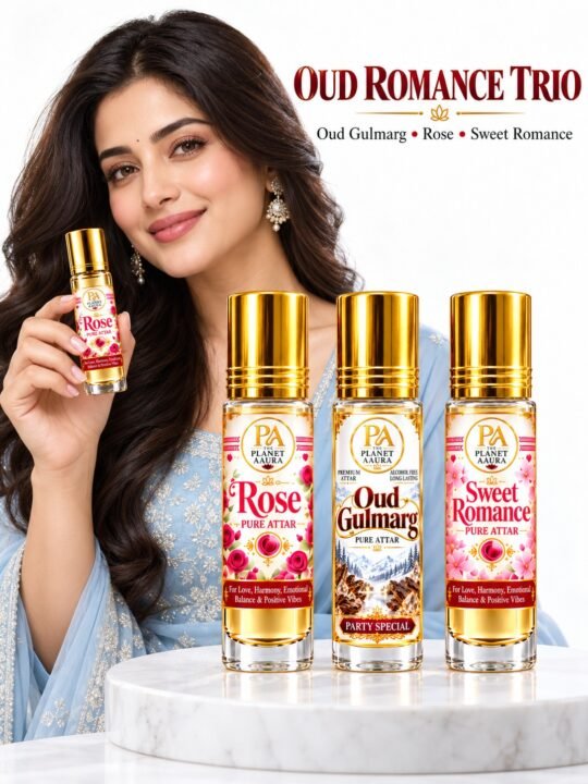 Oud Romance Trio for Oud Gulmarg, Rose & Sweet Romance Pure Attar | Love, Attraction, Marriage Harmony, Confidence & Luxury