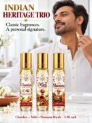 Indian Heritage Trio for Chandan, Mitti & Shamama Royale Pure Attar | Mental Peace, Wisdom, Stability, Spiritual Harmony & Royal Elegance | 6 ML × 3