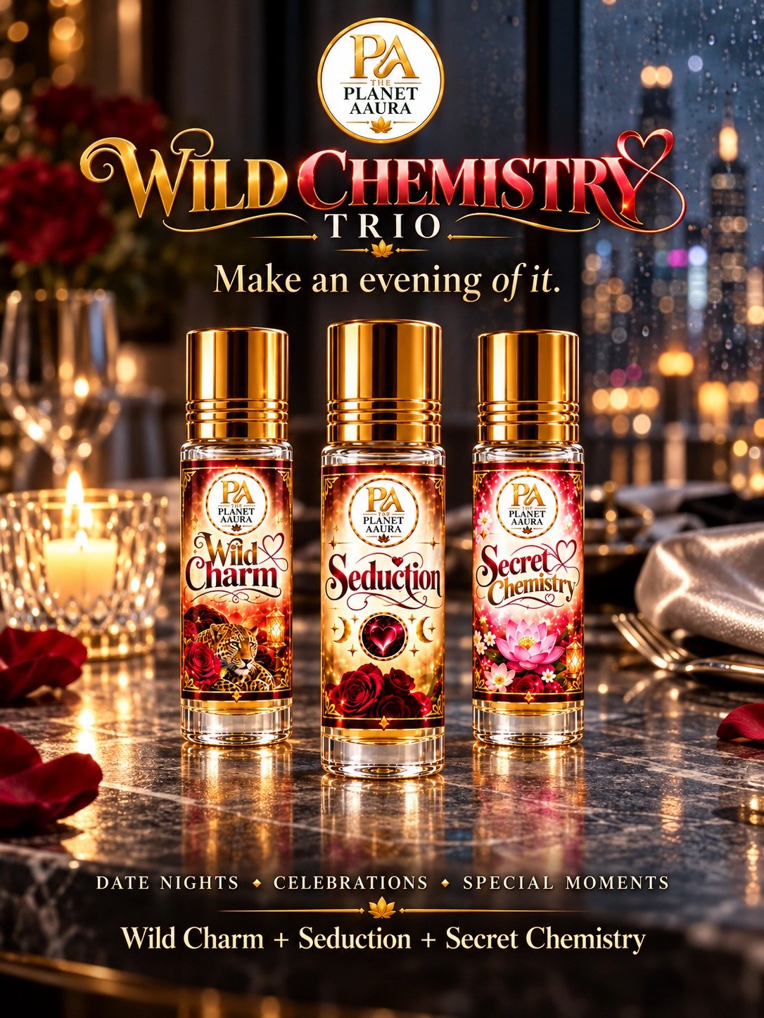Wild Chemistry Trio for Wild Charm, Seduction & Secret Chemistry Pure Attar | Passion, Romance, Attraction & Confidence - Image 3