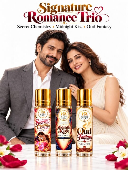 Signature Romance Trio for Secret Chemistry, Midnight Kiss & Oud Fantasy Pure Attar | Romance, Passion, Attraction & Luxury Oud